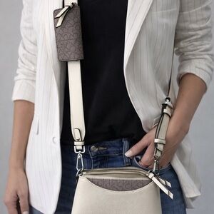 Calvin Klein Elegant Cream and Brown Crossbody